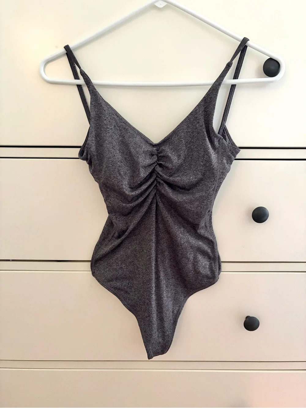LULULEMON pretty pursuit bodysuit grey size 2